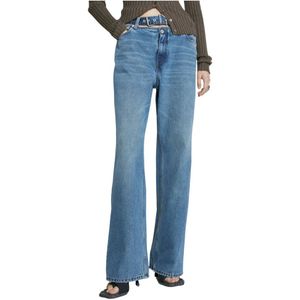Y/Project, Jeans, Dames, Blauw, W28, Katoen, Y-Belt Loose-Fit Jeans
