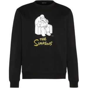 Antony Morato, Zwarte Homer Simpson Sweatshirt Zwart, Heren, Maat:M