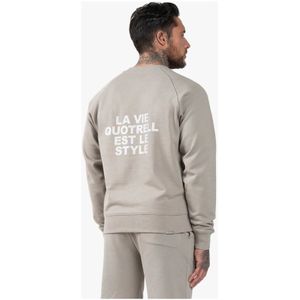 Quotrell, Sweatshirts & Hoodies, Heren, Grijs, XL, Katoen, Grijze La Vie Sweater Heren
