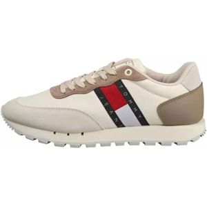 Tommy Hilfiger, Leren hardloopschoenen Beige, Heren, Maat:42 EU