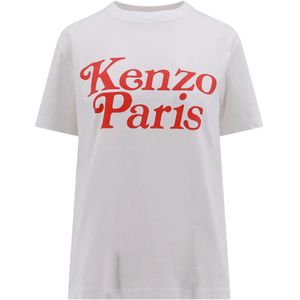 Kenzo, Tops, Dames, Wit, M, Katoen, Wijdvallend Katoenen T-Shirt