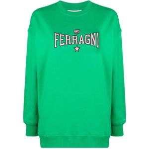 Chiara Ferragni Collection, Sweatshirts & Hoodies, Dames, Groen, M, Groene Sweater