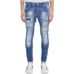 Dsquared2, Jeans, Heren, Blauw, L, Denim, Super Twinky Slim-fit Denim Jeans