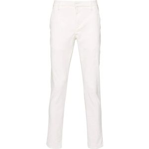 Dondup, Broeken, Heren, Wit, W32, Witte Corduroy Slim Fit Broek