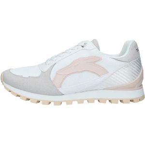 Trussardi, Schoenen, Dames, Wit, 38 EU, Nylon, Club Runner Sneakers met Mesh en Kunstleren Inzetstukken