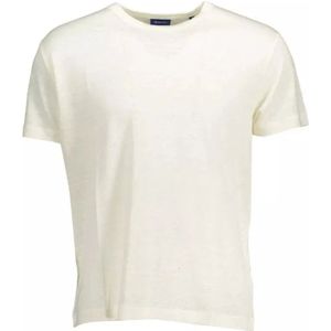 Gant, Geborduurd Biologisch Katoenen T-shirt Wit, Dames, Maat:L