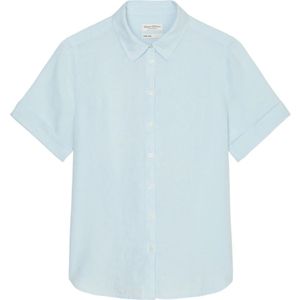 Marc O'Polo, Blouses & Shirts, Dames, Blauw, XL, Linnen, Reguliere korte linnen blouse