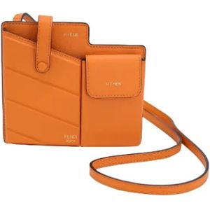 Fendi Vintage, Pre-owned, Dames, Oranje, ONE Size, Leer, Pre-owned Leather crossbody-bags