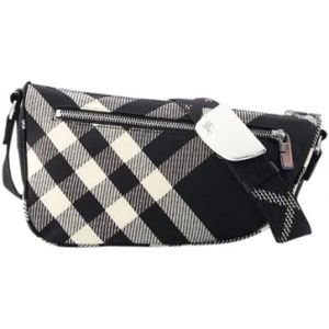 Burberry Vintage, Pre-owned, Dames, Zwart, ONE Size, Leer, Pre-owned Fabric crossbody-bags
