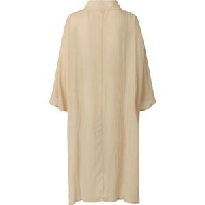 Notes Du Nord, Kleedjes, Dames, Beige, ONE Size, Linnen, Tamia Kaftan -jurk