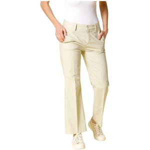 Mason's, Groene Cropped Chino Broek Geel, Dames, Maat:3XS