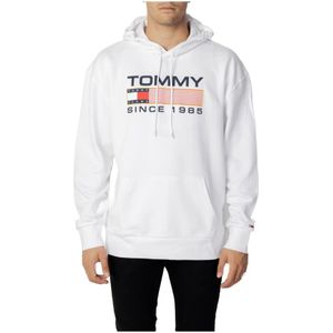 Tommy Jeans, Sweatshirts & Hoodies, Heren, Wit, M, Katoen, Athletic Biologisch Katoenen Hoodie