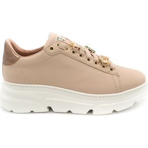 Stokton, Beige Sneakers met Leren Voering en Rubberen Zool Beige, Dames, Maat:40 EU