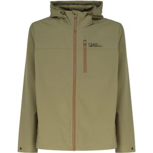 Jack Wolfskin, Jassen, Heren, Groen, XL, Nylon, Groene Windbreaker Rits Capuchon Nylon Jas