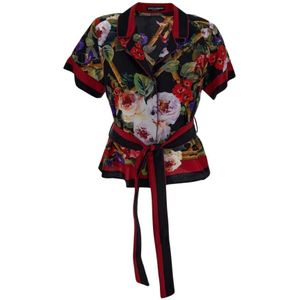 Dolce & Gabbana, Blouses & Shirts, Dames, Veelkleurig, M, Zijden Shirt - Dolce & Gabbana