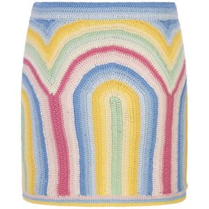 Casablanca, Rokken, Dames, Veelkleurig, M, Regenboog Gehaakte Mini Rok