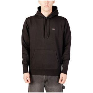 Tommy Hilfiger, Sweatshirts & Hoodies, Heren, Zwart, M, Katoen, Zwarte Hoodie Mannen Herfst/Winter