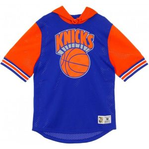 Mitchell & Ness, Licht sweatshirt korte mouw BA Buzzer klopper Mesh Hoody Hardwood Classicseykni Blauw, Heren, Maat:M