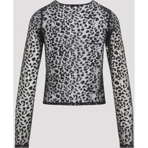 Alexander McQueen, Tops, Dames, Veelkleurig, 2Xs, Zwarte Luipaard Devore Top