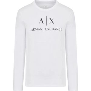 Armani Exchange, Sweatshirts & Hoodies, Heren, Wit, M, Korte Mouw T-shirt