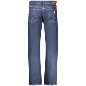 Guess, Jeans, Heren, Blauw, W34 L32, Katoen, Blauwe Katoenen Straight Fit Jeans