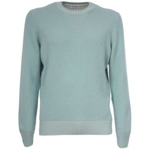 Gran Sasso, Slim Fit Crew Neck Cashmere Trui Groen, Heren, Maat:3XL