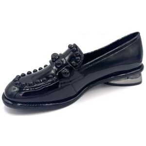 Jeannot, Schoenen, Dames, Zwart, 40 EU, Leer, Studded Zwarte Lak Loafer