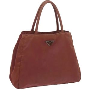 Prada Vintage, Pre-owned, Dames, Rood, ONE Size, Nylon, Pre-owned Fabric shoulder-bags