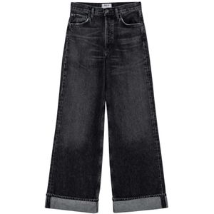 Agolde, Jeans, Dames, Zwart, W25, Denim, Palazzo Style Denim Jeans