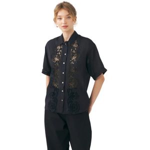 Antik Batik, Blouses & Shirts, Dames, Zwart, S, Katoen, Open geweven shirt Aloha
