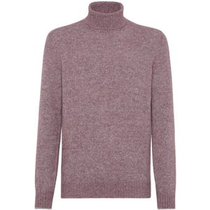 Brunello Cucinelli, Truien, Heren, Roze, S, Luxe Sweaters Collectie