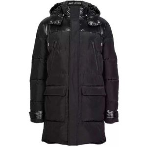 Karl Lagerfeld, Gewatteerde jas met afneembare capuchon - Zwart Zwart, Heren, Maat:M