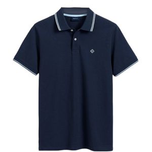 Gant, Tops, Heren, Blauw, S, Elegante Piqué Shirts