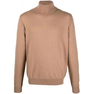 Maison Margiela, Kameel Cashmere Roll-Neck Coltrui Bruin, Heren, Maat:XL