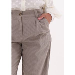 Modström, Broeken, Dames, Veelkleurig, XL, Beige Geruite Broek voor Vrouwen