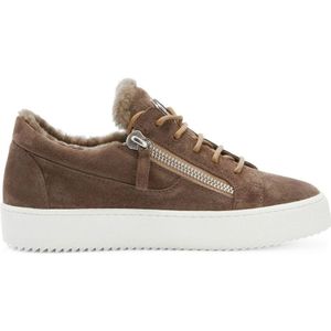 Giuseppe Zanotti, Elegante Bruine Gesloten Platte Sneakers Bruin, Dames, Maat:37 EU