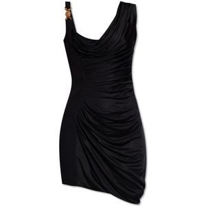 Versace, Gedrapeerde jurk Zwart, Dames, Maat:S
