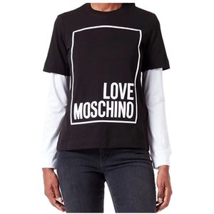 Moschino, Tops, Dames, Zwart, S, Katoen, T-Shirts