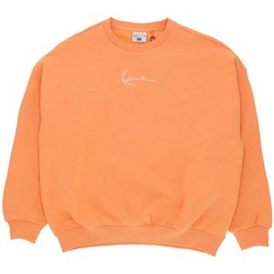 Karl Kani, Oranje Diner Crewneck Sweatshirt Streetwear Oranje, Dames, Maat:XS