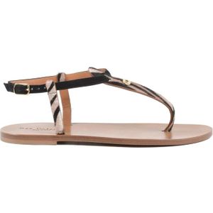 Dee Ocleppo, Schoenen, Dames, Veelkleurig, 36 EU, Leer, Leren Zebraprint Sandalen