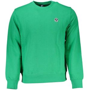 North Sails, Sweatshirts & Hoodies, Heren, Groen, 2Xl, Katoen, Groene Katoenen Sweatshirt met Applique Logo