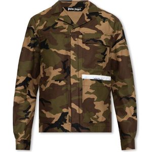 Palm Angels, Camouflage jas Bruin, Heren, Maat:M