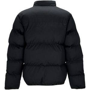 Nike, Jassen, Heren, Zwart, 3Xl, Polyester, Zwart/Wit Puffer Jas Hoge Kraag