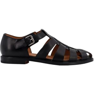 Church's, Leren Sandalen met Enkelband Zwart, Heren, Maat:42 EU