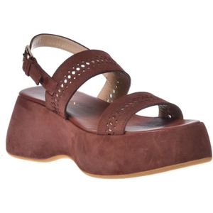 Baldinini, Schoenen, Dames, Bruin, 37 1/2 EU, Leer, Sandal in brown suede