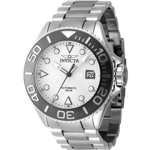 Invicta Watches, Accessoires, Heren, Grijs, ONE Size, Grand Diver Automatisch Horloge - Zilveren Wijzerplaat