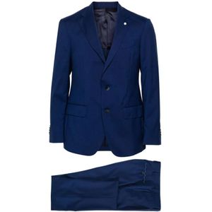 Luigi Bianchi Mantova, Pakken, Heren, Blauw, M, Wol, Bluette Suit - Stijlvol en Elegant