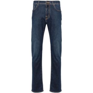 Jacob Cohën, Jeans, Heren, Blauw, W35, Katoen, Slim-fit Blended Cotton Jeans
