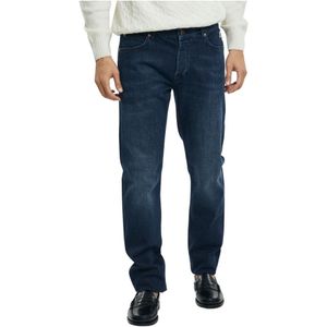 Roy Roger's, Jeans, Heren, Blauw, W33, Denim, Donkere Wassing Slim Fit Denim Jeans