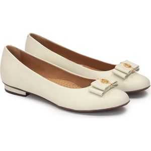 Kazar, Schoenen, Dames, Beige, 36 EU, Leer, Comfort Leren Ballerina Roomkleur